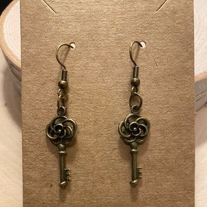 Bronze Key Earrings.